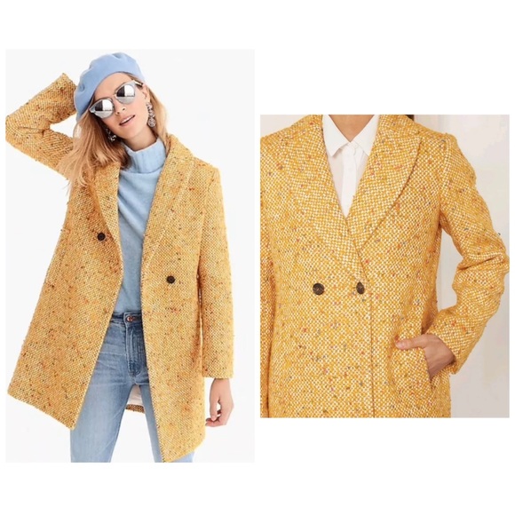 J. Crew Jackets & Blazers - J.Crew Daphe Coat In Yellow Tweed